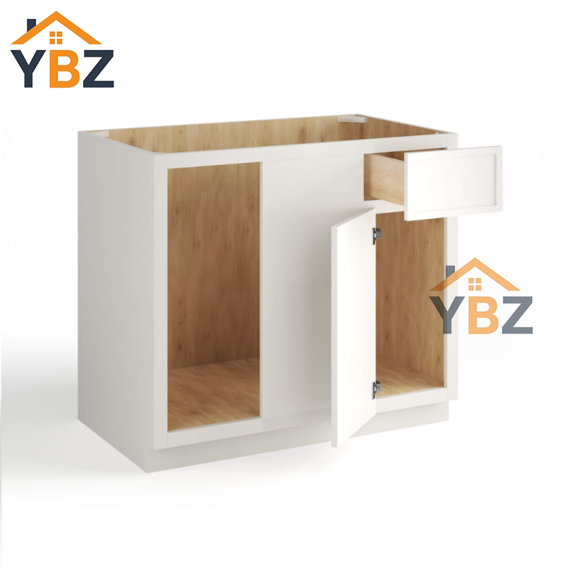 Dove White Slim Shaker Blind Corner Base Cabinet