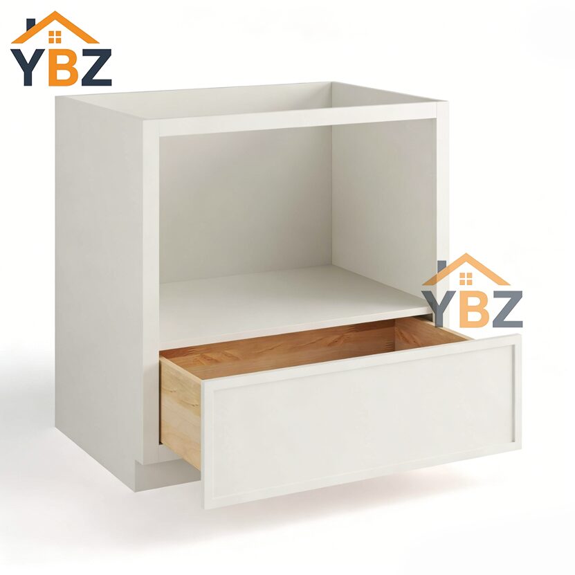 2 Dove White Slim Shaker Microwave Base Cabinet