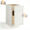 2 Dove White Slim Shaker Trash Base Cabinet