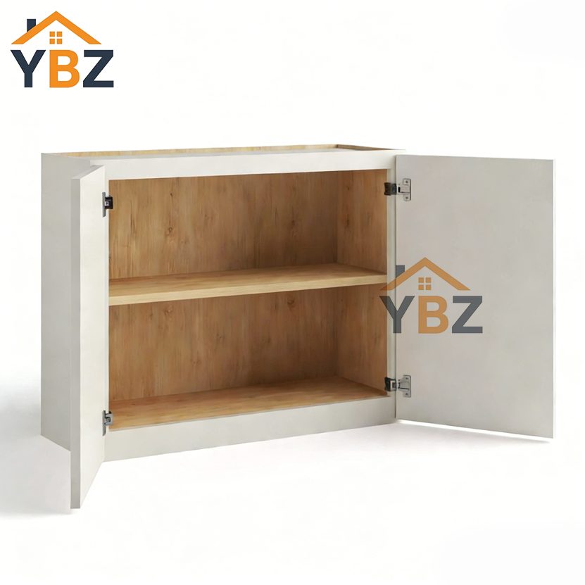 Dove White Slim Shaker Double Door Wall Microwave Bridge Cabinet/Refrigerator Wall Cabinet with Double Door