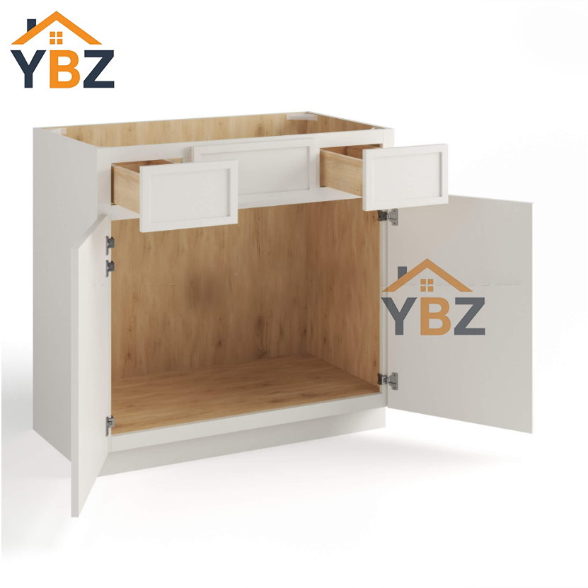 Dove White Slim Shaker Vanity Sink Drawer Base Cabinet