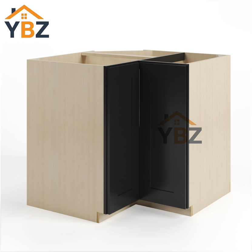 Black Shaker Lazy Susan Base Cabinet