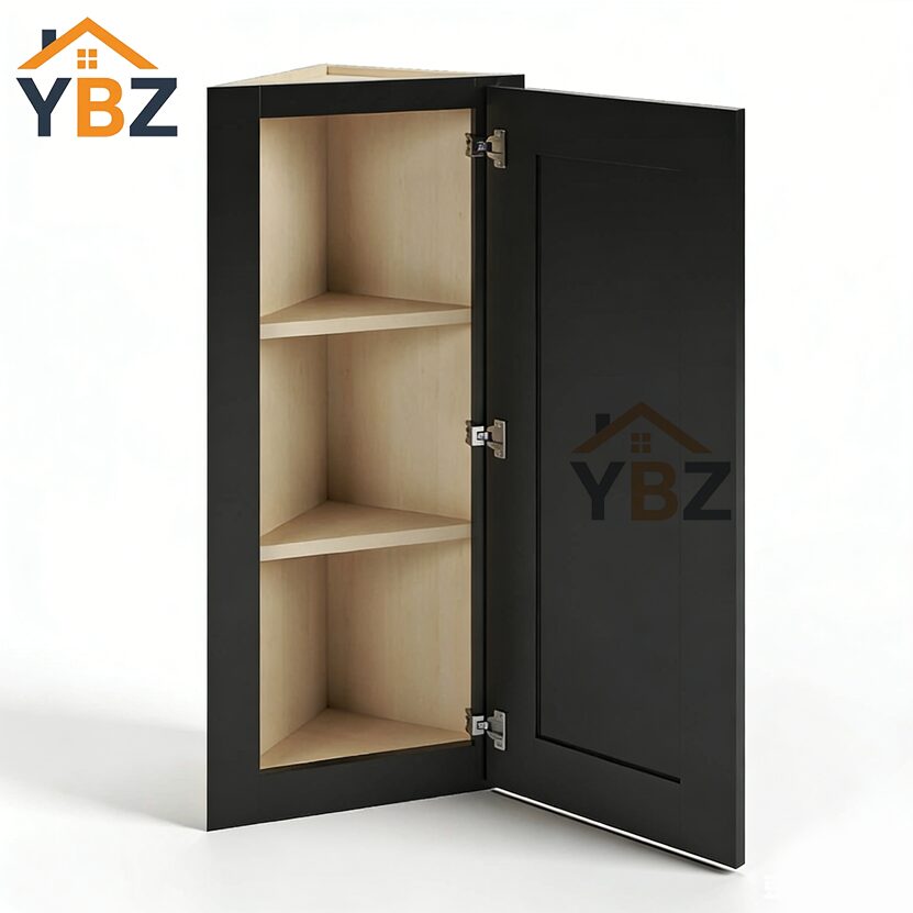 Black Shaker 12″ Angle Wall Cabinet