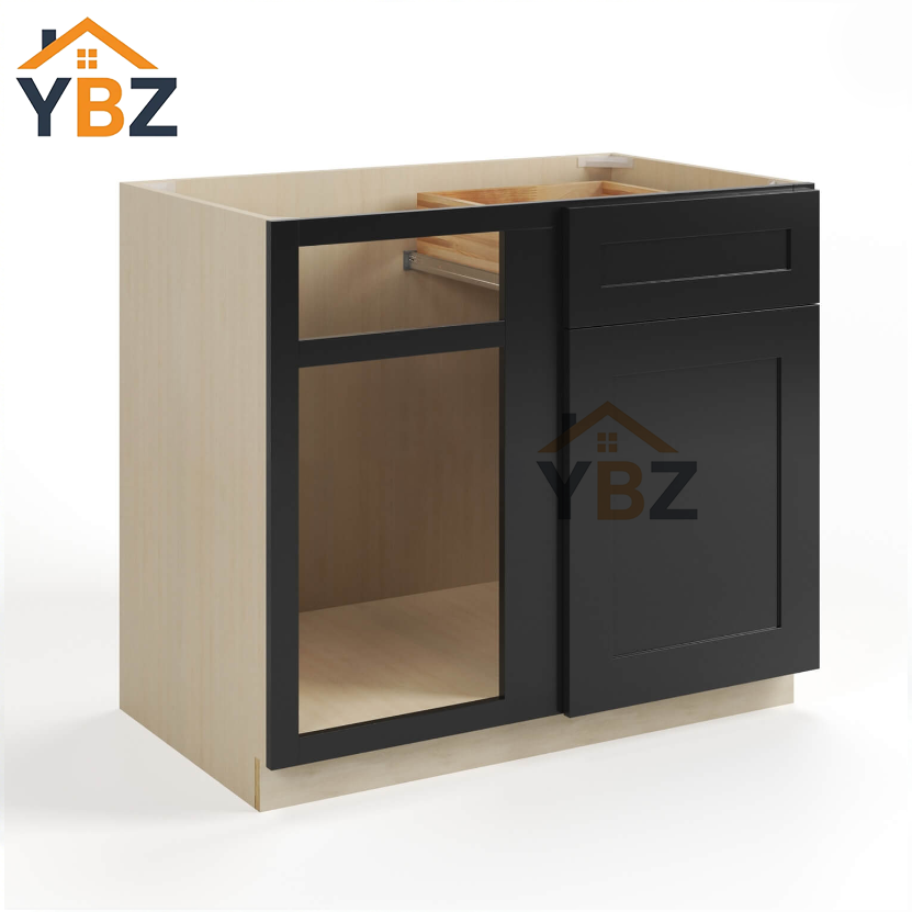 Black Shaker Blind Corner Base Cabinet (L/R interchangeable)