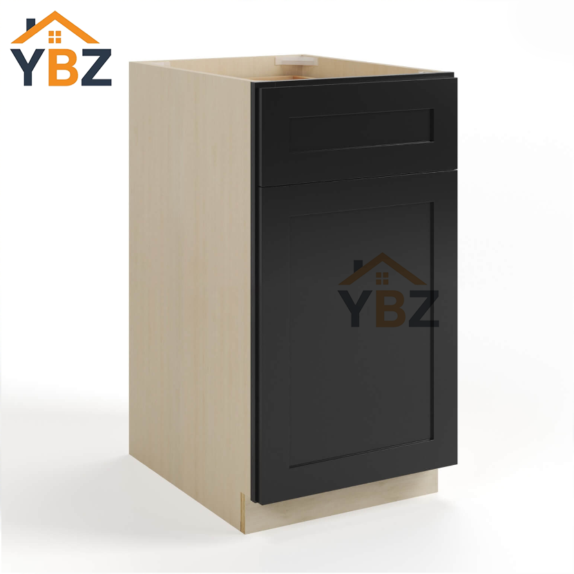 Black Shaker Document File Base Cabinet