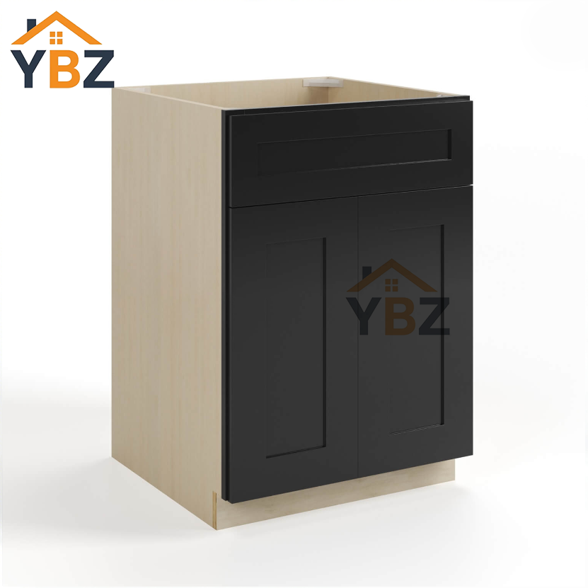 Black Shaker Single Vanity Sink Base Cabinet