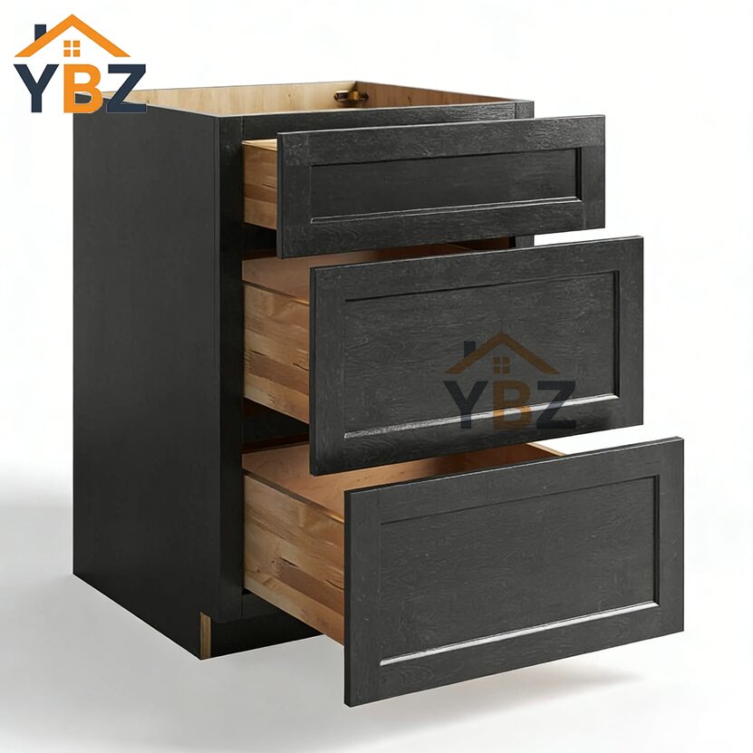 2 Charcoal Black Shaker Base cabinet with 2 Drawers/3 Drawers