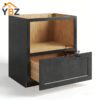 2 Charcoal Black Shaker Base Microwave Cabinet