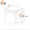 2 Charcoal Black Shaker Base End Corner Cabinet