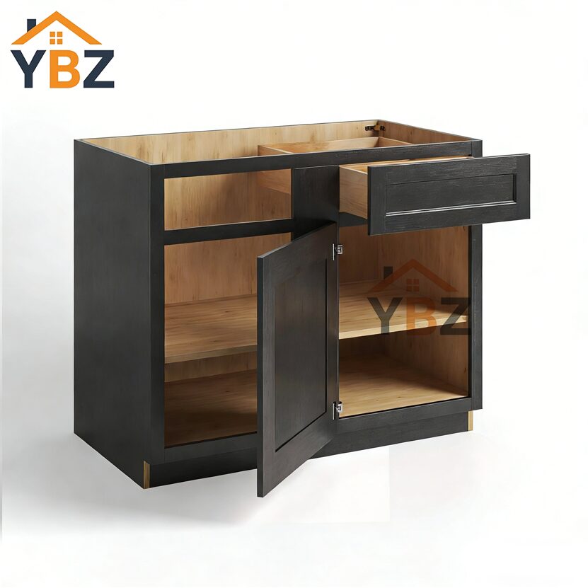 2 Charcoal Black Shaker Base Blind Corner Cabinet