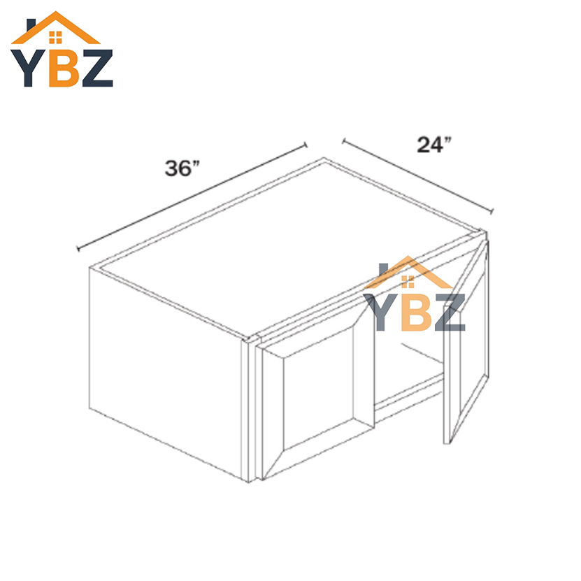 2 Charcoal Black Shaker Double Door Wall Cabinet – 24″D