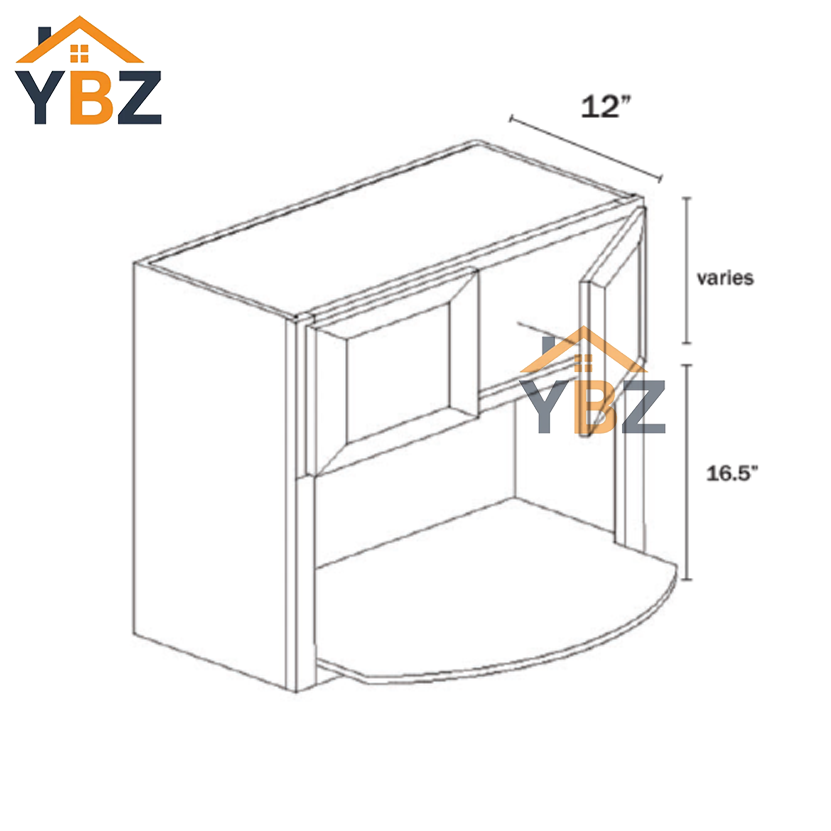 2 Charcoal Black Shaker Wall Microwave Cabinet
