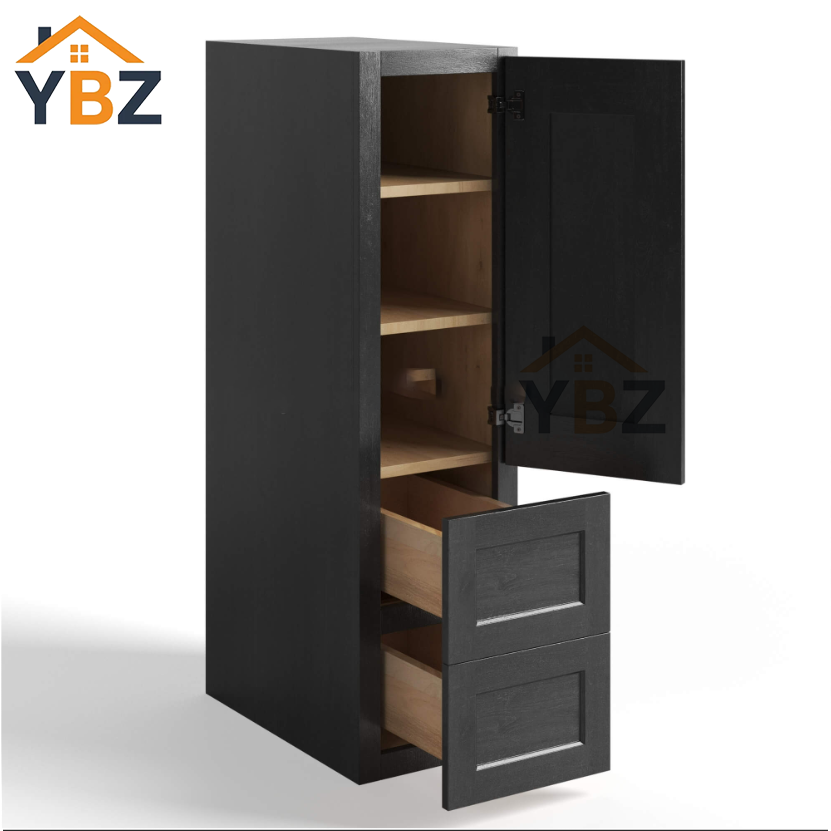 Charcoal Black Shaker Vanity Towel Cabinet