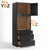 Charcoal Black Shaker Tall Universal Oven Cabinet