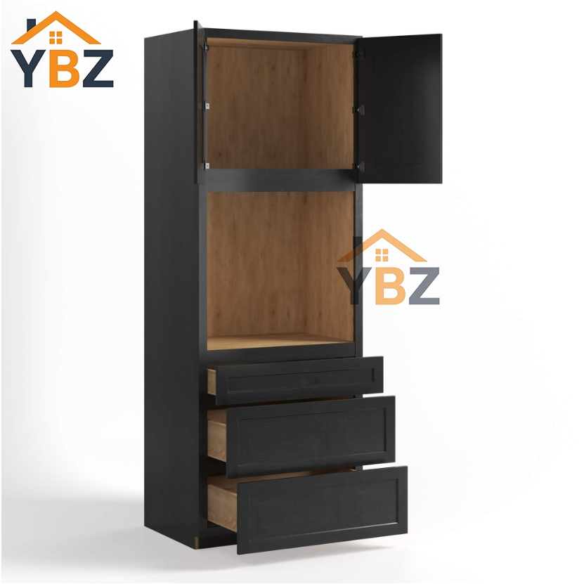 Charcoal Black Shaker Tall Universal Oven Cabinet