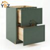 2 Slim Shaker Green Base Cabinet with 2 Drawers/3 Drawers