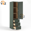 2 Slim Shaker Green Vanity Linen Cabinet