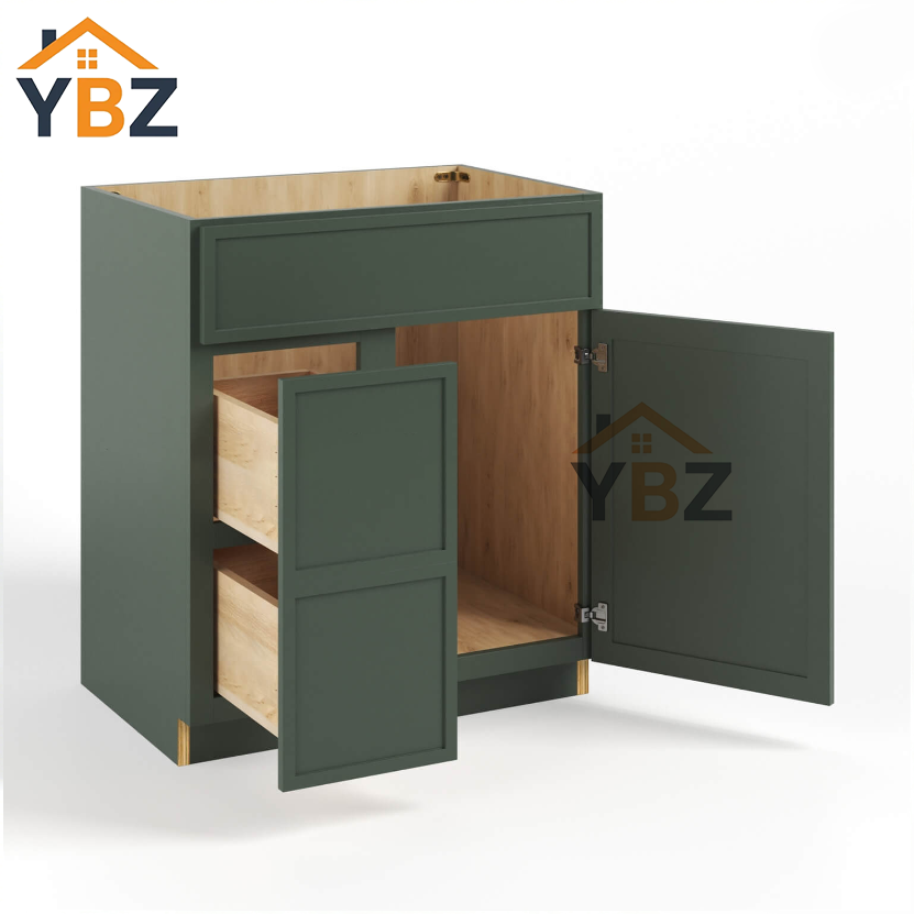 2 Slim Shaker Green Vanity Sink Base Combo 30″W