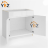 Frameless Gloss White Sink Base With Double Doors and Double Dummy Drawer/Single Dummy Drawer