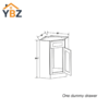 White Shaker Corner Sink Base Cabinet with False Drawer