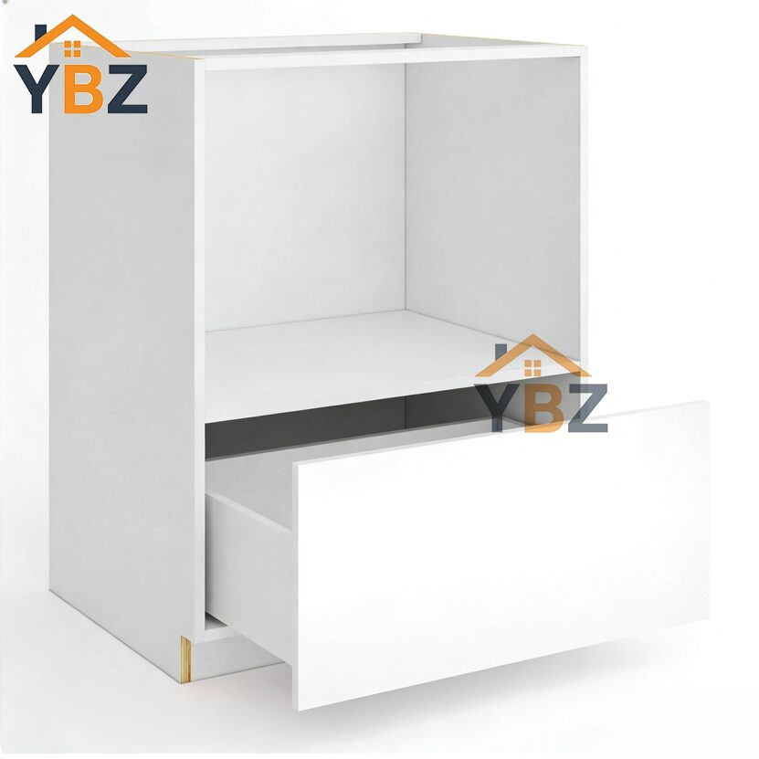 Frameless Gloss White Microwave Base Cabinet