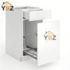 Frameless Gloss White Trash Base Cabinet