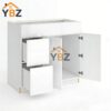 Frameless Gloss White Double Drawer Single Dummy Drawer Vanity Combo Base Cabinet 30″ 36″W
