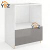 2 Frameless Gloss Gray Microwave Base Cabinet