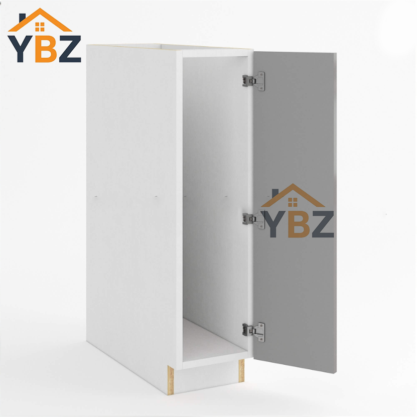 2 Frameless Gloss Gray Full Height Single Door Base Cabinet