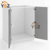 2 Frameless Gloss Gray Full Height Double Door Base Cabinet