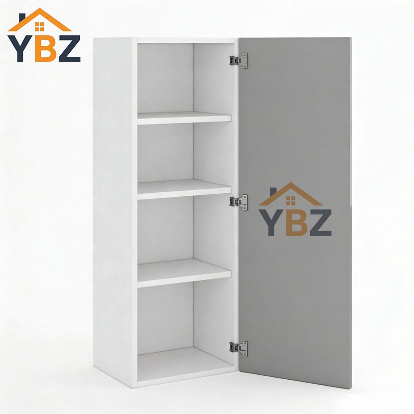 Frameless Gloss Gray 30″H 36″H 42″H Single Door Wall Cabinet