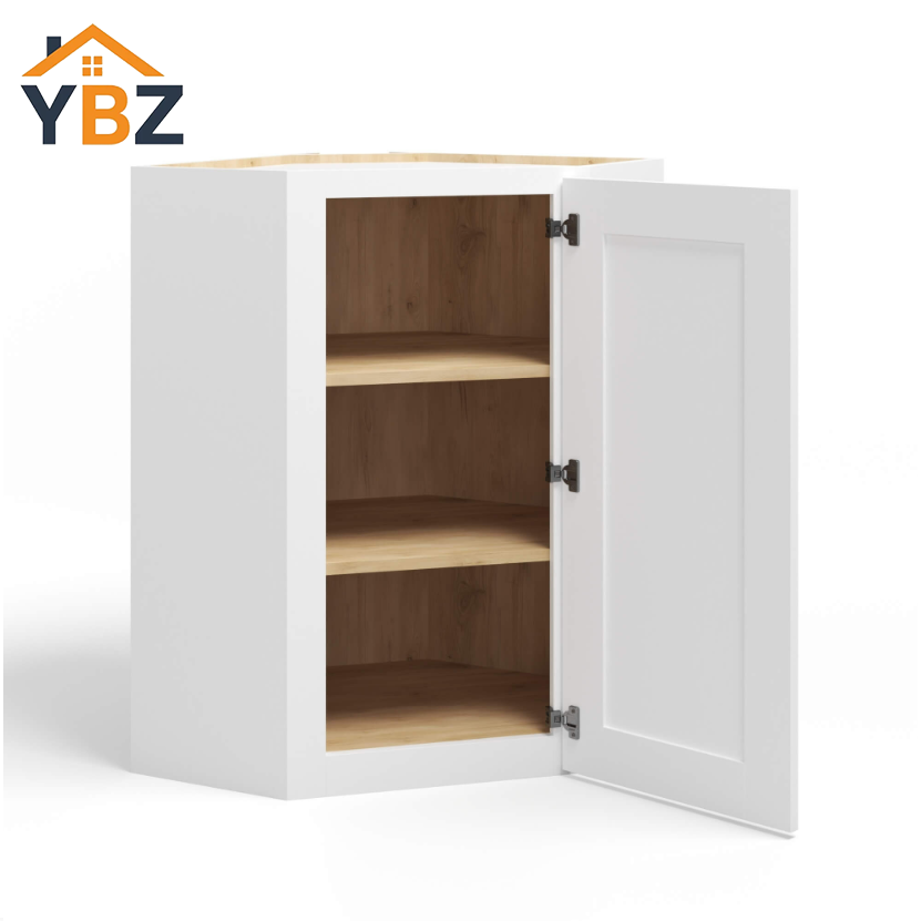 2 White Shaker 24″ Diagonal Corner Wall Cabinet