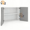 2 Frameless Gloss Gray Double Door Wall Microwave/Stove Bridge Cabinet 12″H.15″H.18″H.24’H
