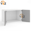 Frameless Gloss Gray 12″18″24″D Refrigerator Wall Cabinet with Double Door 24″H