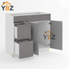 Frameless Gloss Gray Double Drawer Single Dummy Drawer Vanity Combo Base Cabinet 30″36″W
