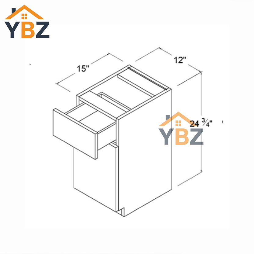 Frameless Gloss Gray MINI Base/Three Drawer Base Vanity Cabinet