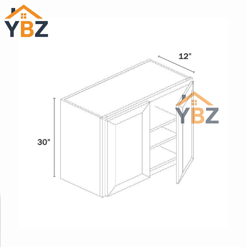 Dorian Gray Shaker Double Door Wall Cabinets 30″H,36″H,42″H,12″D