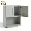 2 Dorian Gray Shaker Wall Microwave Cabinet