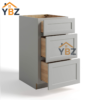 2 Dorian Gray Shaker Vanity Drawer Base Cabinet