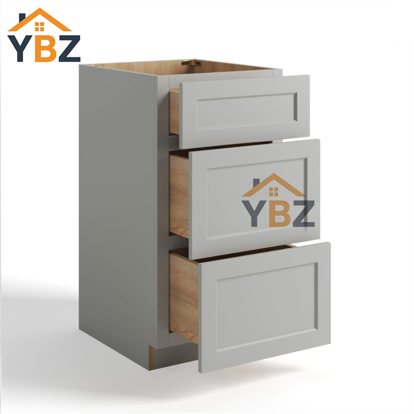 2 Dorian Gray Shaker Vanity Drawer Base Cabinet