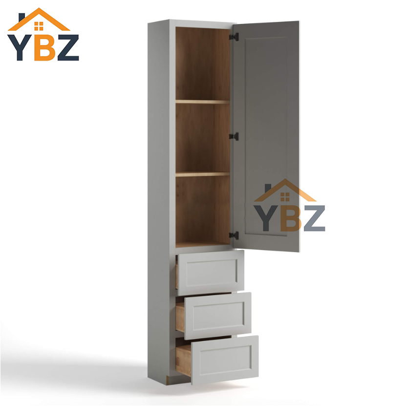 2 Dorian Gray Shaker Vanity Towel Cabinet
