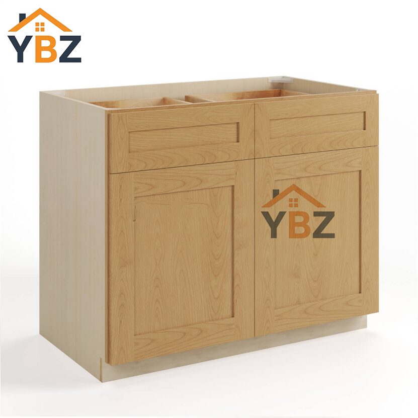 2 Treasure Chest Shaker Base Cabinet with Double Doors and Drawers
