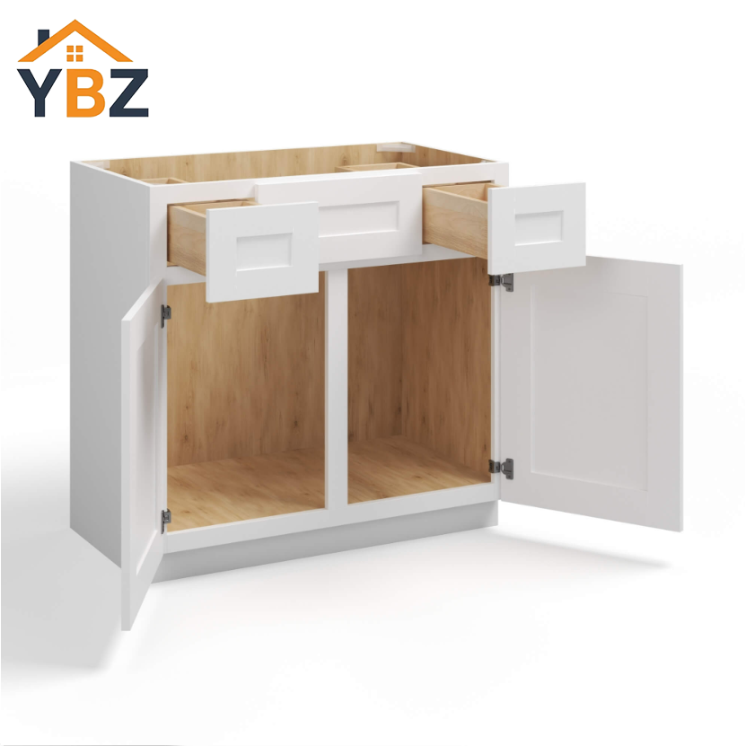 2 White Shaker Vanity Combo Cabinet