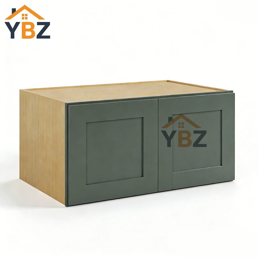 2 Green Shaker 30″ 33″ 36″W Refrigerator Wall Cabinet 24″ Deep