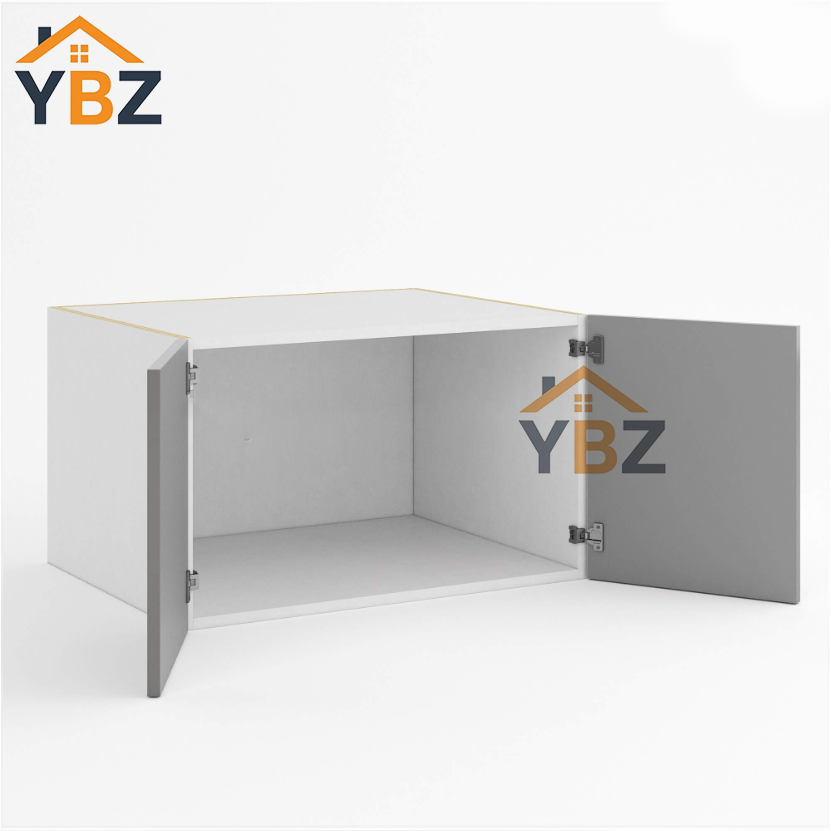 Frameless Gloss Gray 12″18″24″D Refrigerator Wall Cabinet with Double Door 24″H