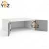 Frameless Gloss Gray 12″18″24″D Refrigerator Wall Cabinet with Double Door 24″H