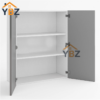 2 Frameless Gloss Gray 30″H 36″H 42″H Double Door Wall Cabinet