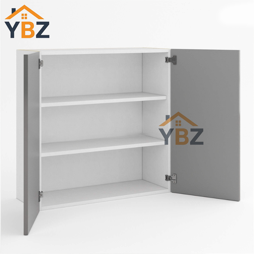 2 Frameless Gloss Gray 30″H 36″H 42″H Double Door Wall Cabinet