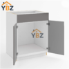 Frameless Gloss Gray Sink Base With Double Doors and Double Dummy Drawer/Single Dummy Drawer