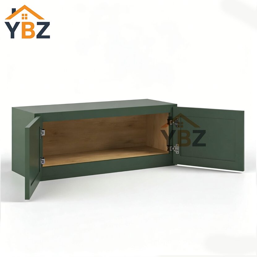 2 Slim Shaker Green Double Door Wall Cabinets- 12″H.15″H.18″H. 21″H. 24″H - 12″D